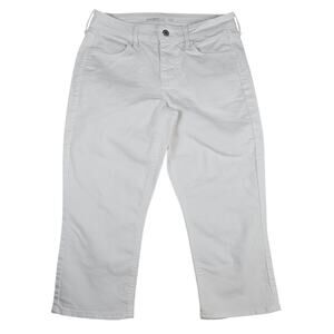 Old Navy Women's Mid-Rise "WOW" White Cropped Jeans Sz 6 Cotton Blend